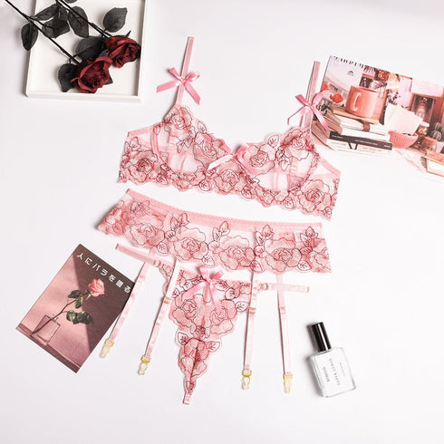 Blossom Lingerie Trio - SilkSeduce