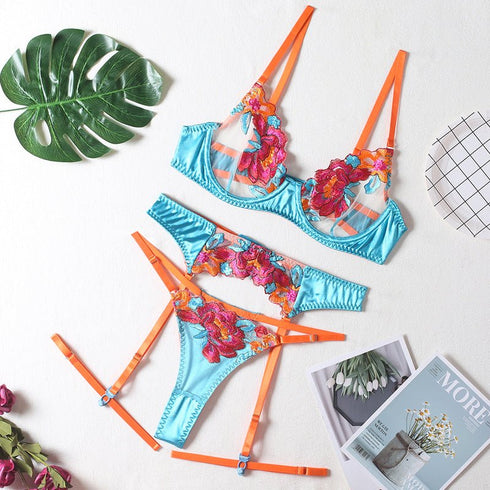 Embroidered Floral Lingerie - SilkSeduce