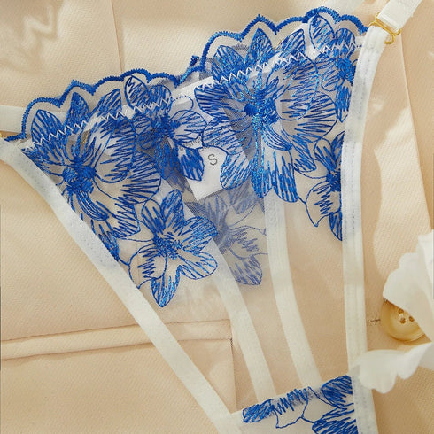 Floral Tulle Lingerie Set - SilkSeduce